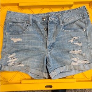American Eagle Outfitters Distressed Light Blue Jean Shorts